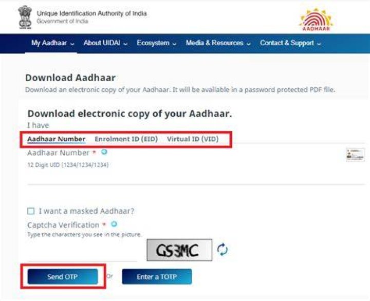 How can I download my Aadhar card soft copy?