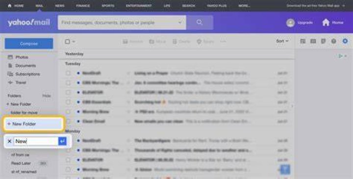 How can I download Yahoo Mail folders?