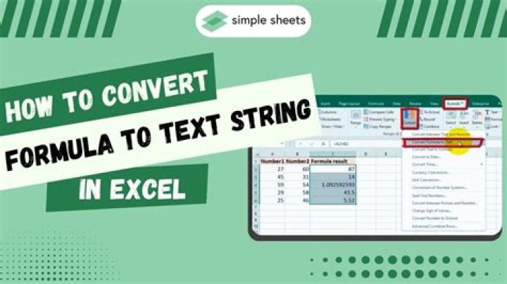 How do I convert a text string to a formula in Excel?