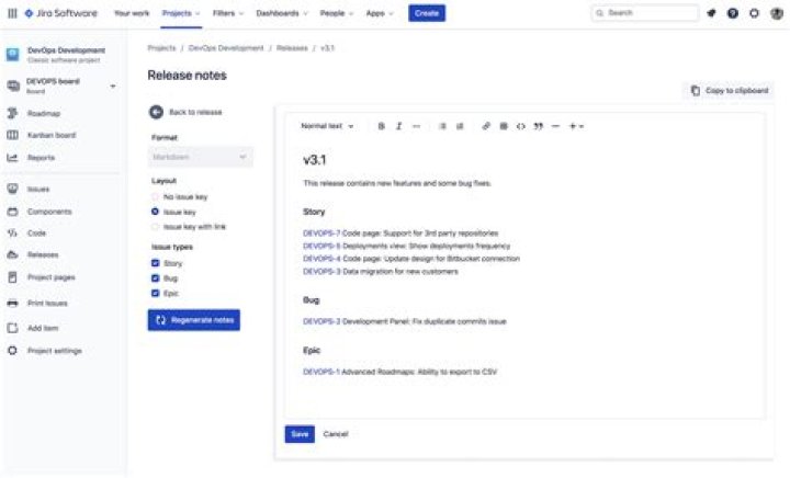 How do I create release notes for a version in Jira?