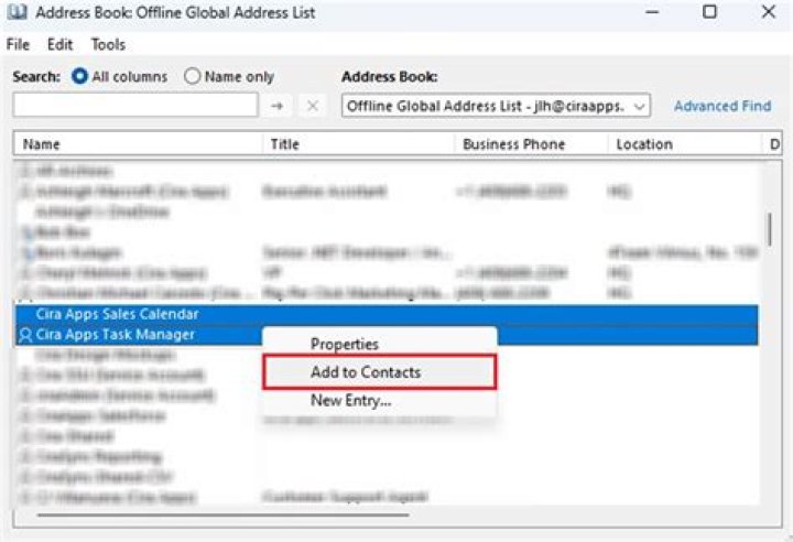How do I edit offline global address list?