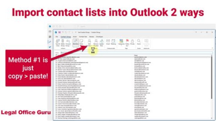 How do I Import an email list from Excel to Outlook?