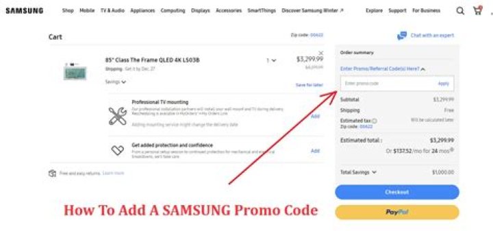 How do I redeem a promo code on Samsung?