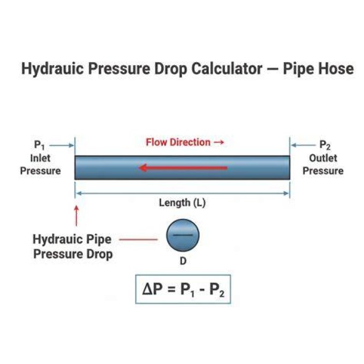 How do you calculate pressure drop on a hose?
