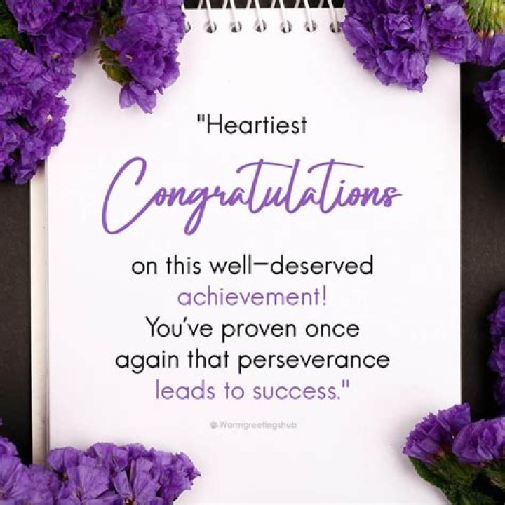 How do you congratulate a student for her success?