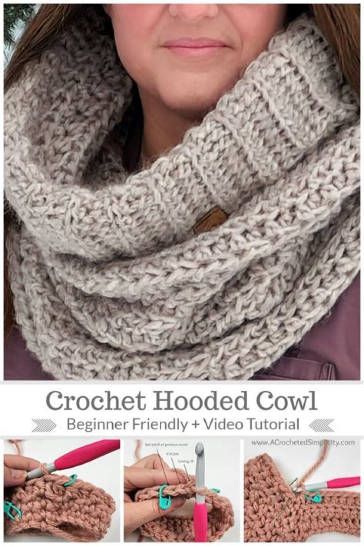 How do you crochet a hooded cowl for beginners?