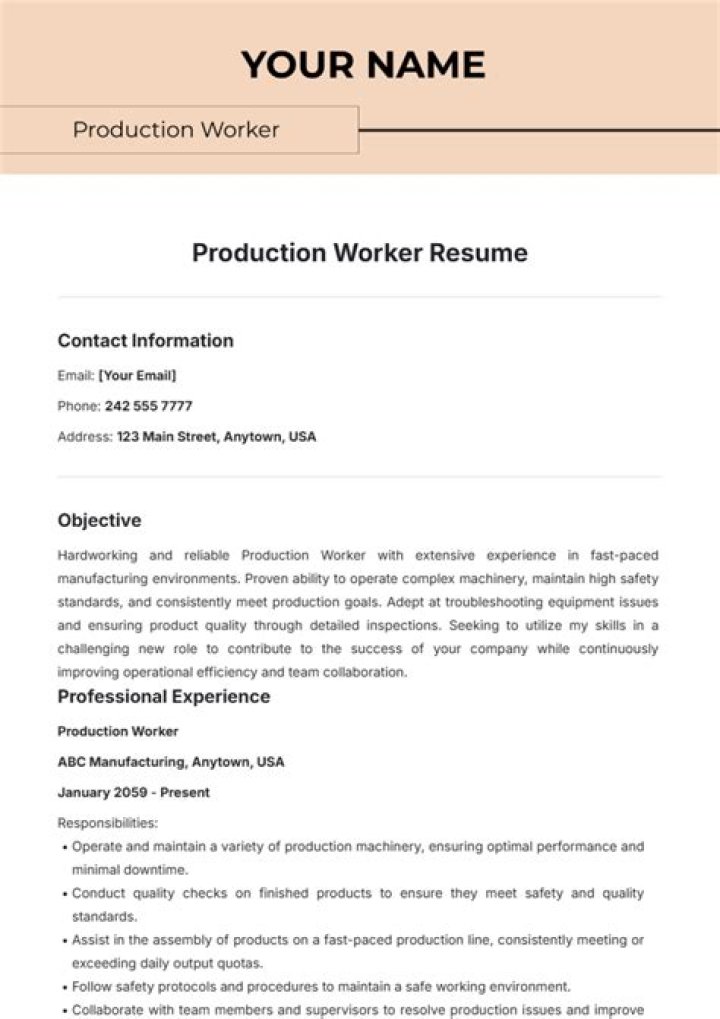 How do you describe production on a resume?