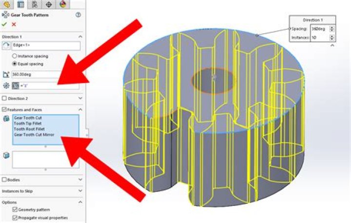 How do you draw involute gear in Solidworks?