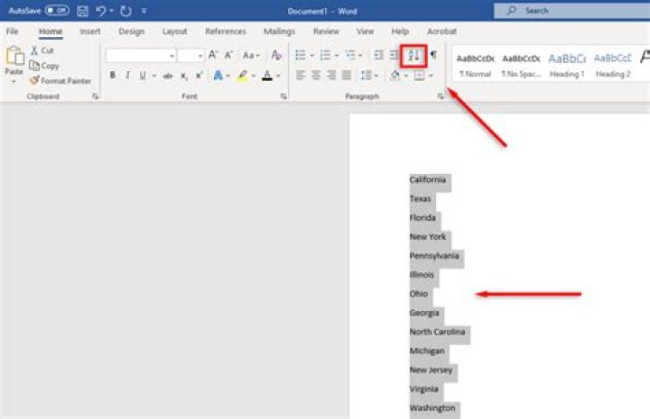 How do you fix alphabetical order in Word?