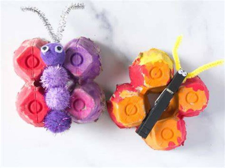How do you make a butterfly out of an egg carton?