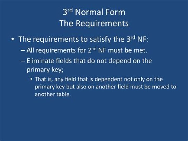 How do you Normalise to 3rd normal form?