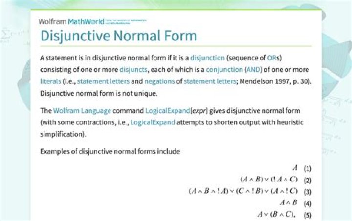 How do you write a disjunctive normal form?