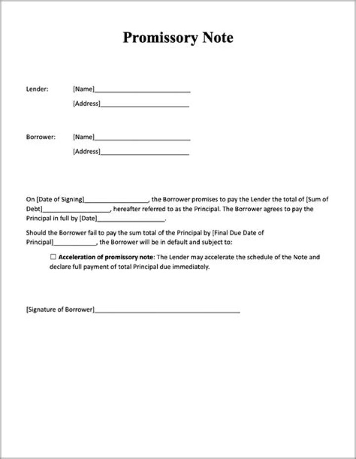 How do you write a promissory note for a document?