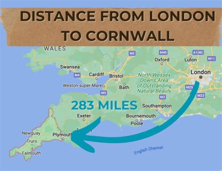 How long did it take to get from London to Cornwall in 1800?