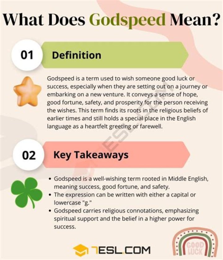 Is Godspeed a good thing to say?