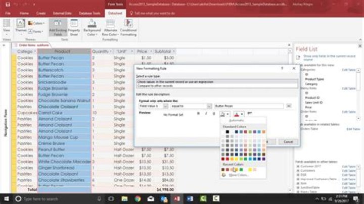 Is there conditional formatting in access?