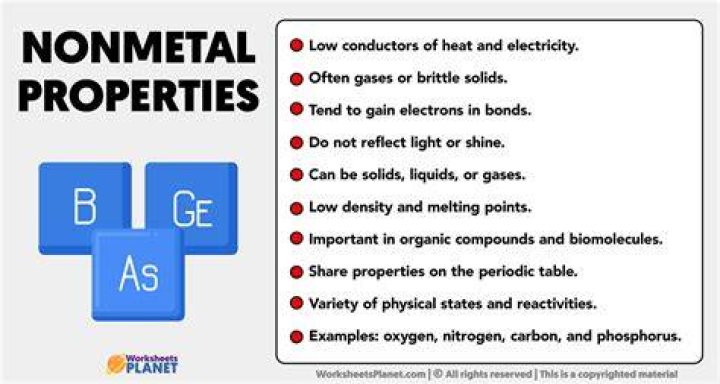 What are 4 characteristics of nonmetals?