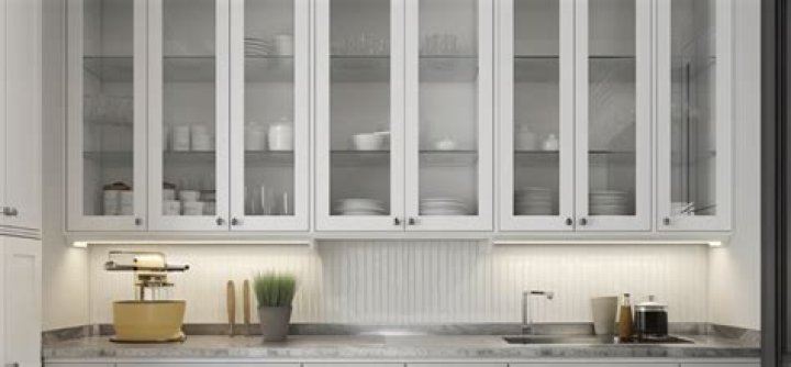 What are cabinets with glass doors called?