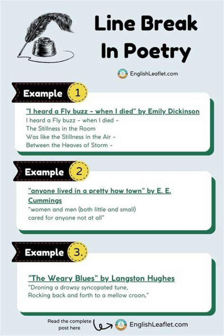 What are examples of line breaks?