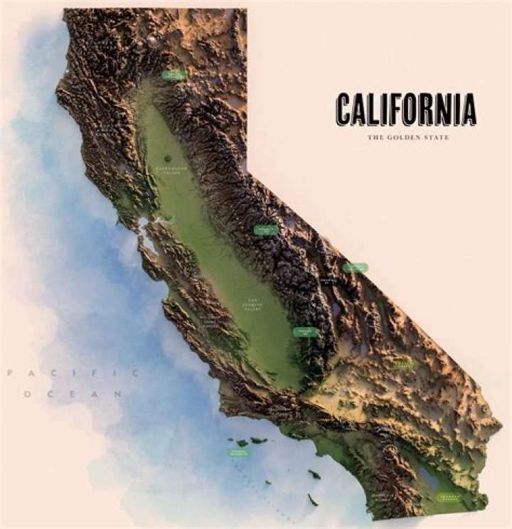What are major landforms of California?