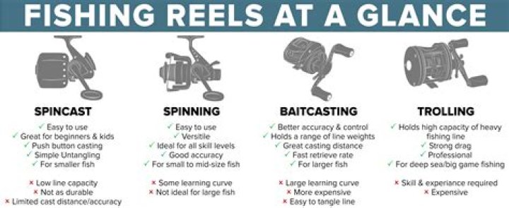 What are the 4 different types of fishing reels?