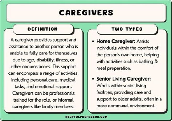 What are the 6 different types of a caregiver?