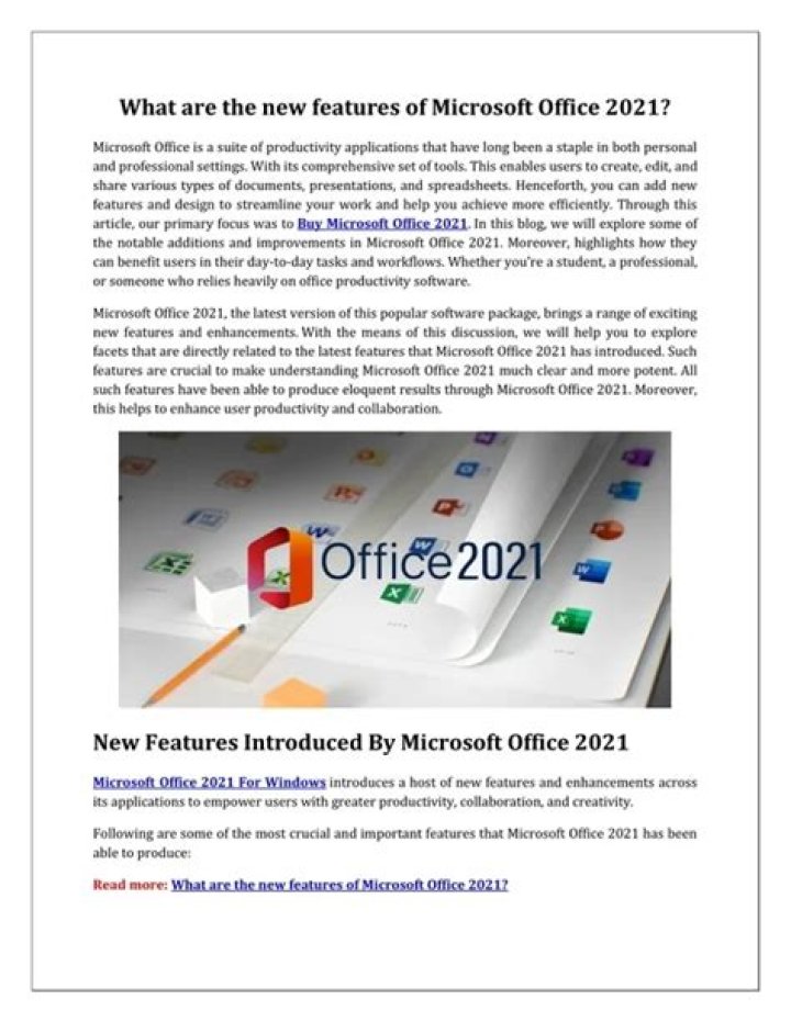 What are the new features of Microsoft Office?