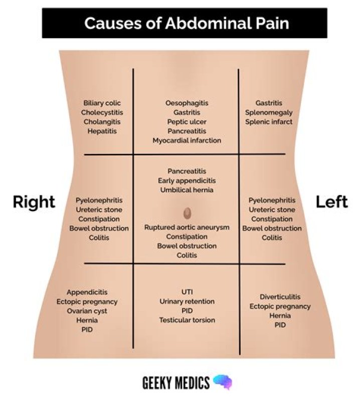 What causes large amounts of fluid in the abdomen?