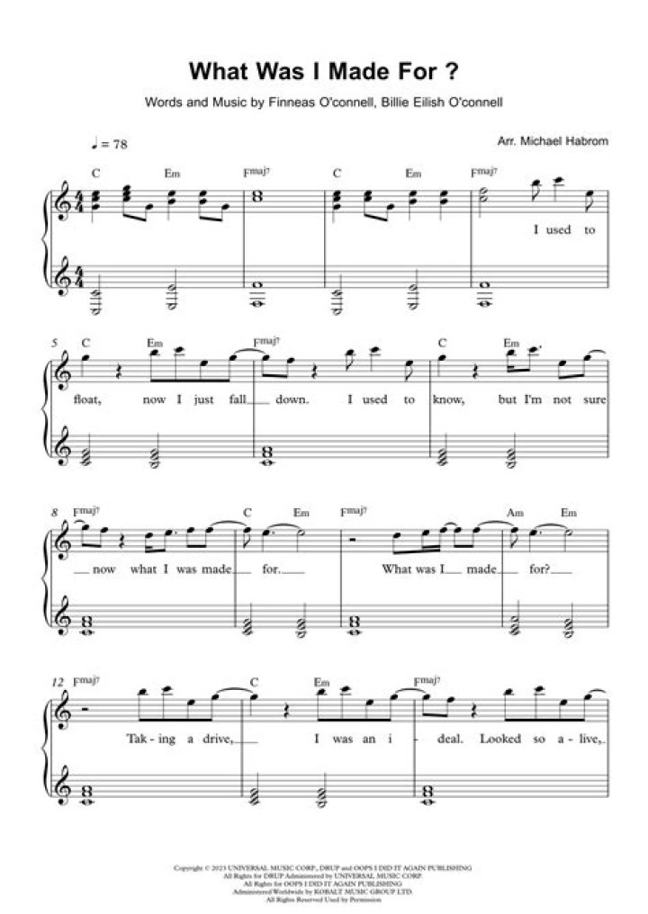 What do numbers mean on piano sheet music?