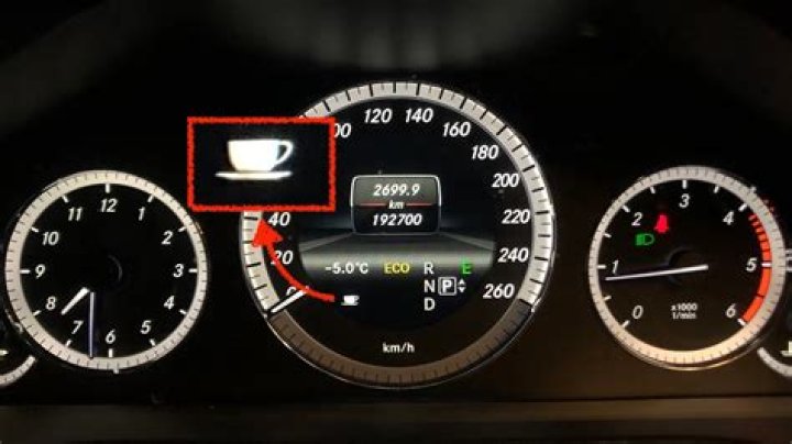 What does the coffee cup mean on the Mercedes dashboard?