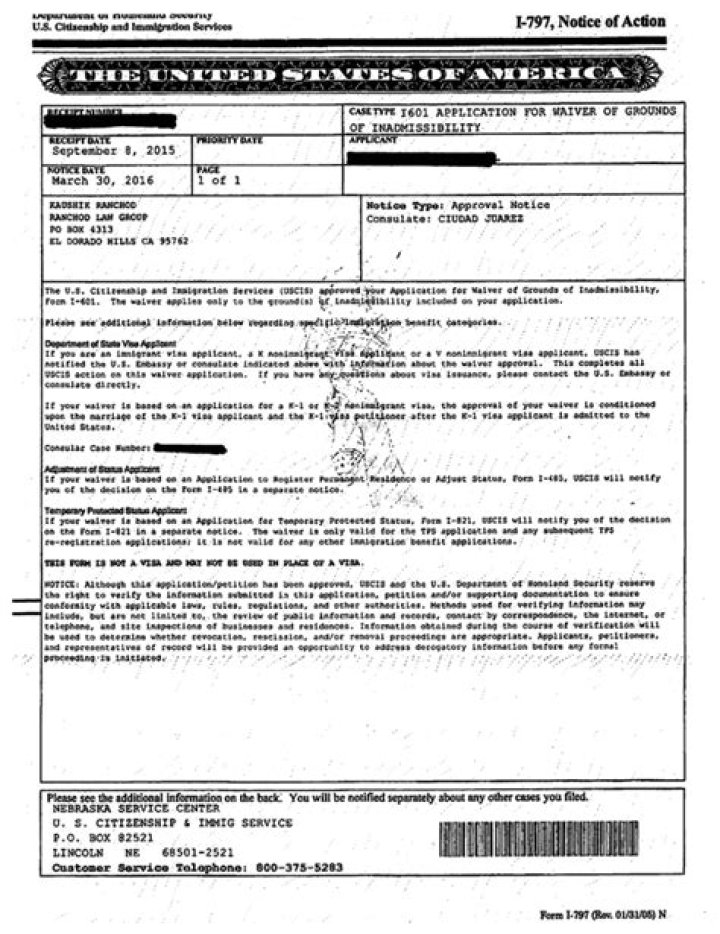 What happens after the 601 form is approved?
