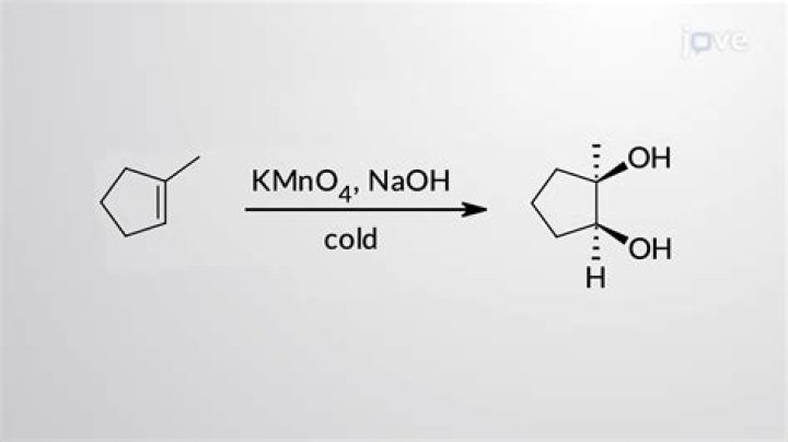 What happens when cyclohexene reacts with KMnO4?