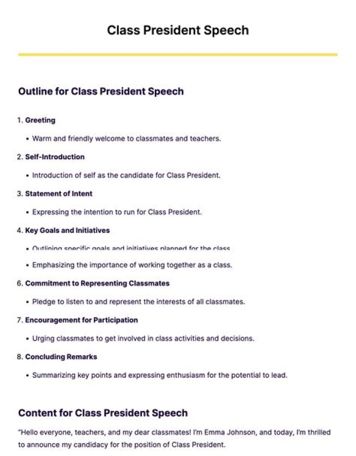 What is a class president do?
