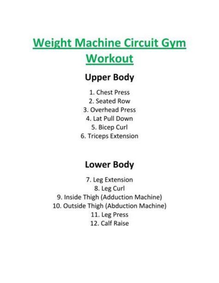 What is a weight machine circuit gym workout?
