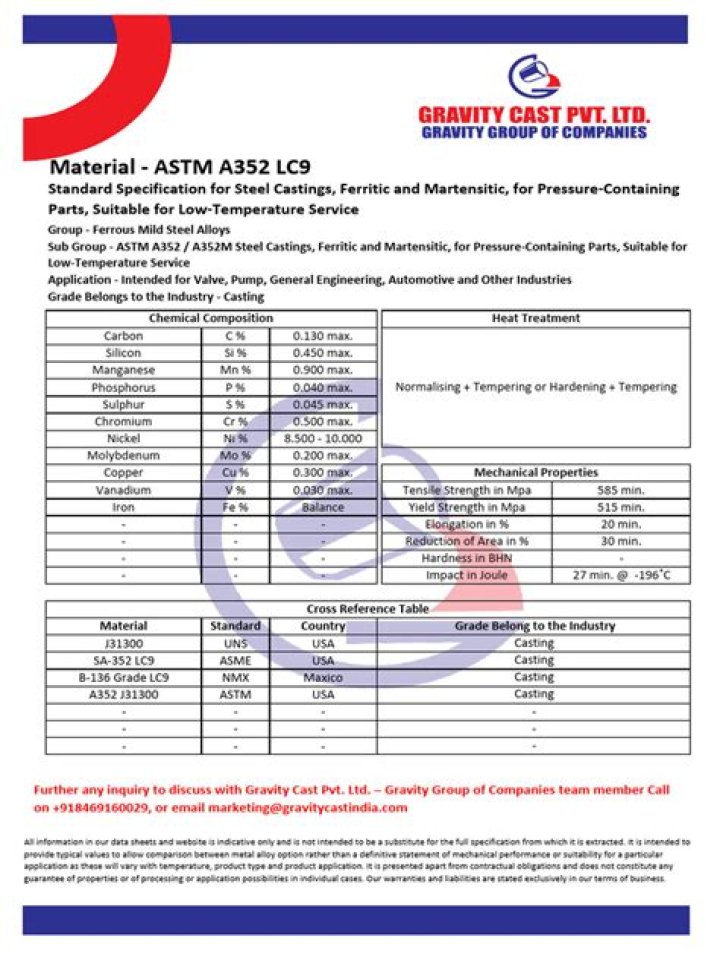 What is ASTM A352 Gr LCC?