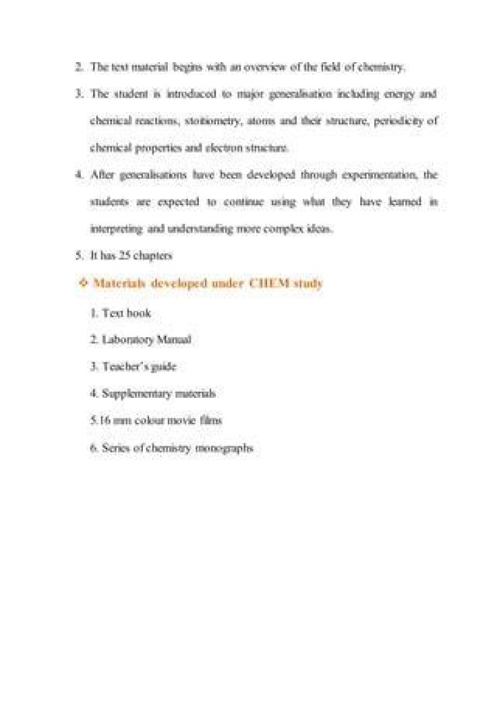 What is Chemical Education Material Study?