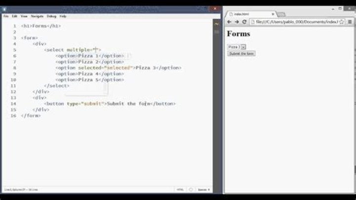 What is select option in HTML?