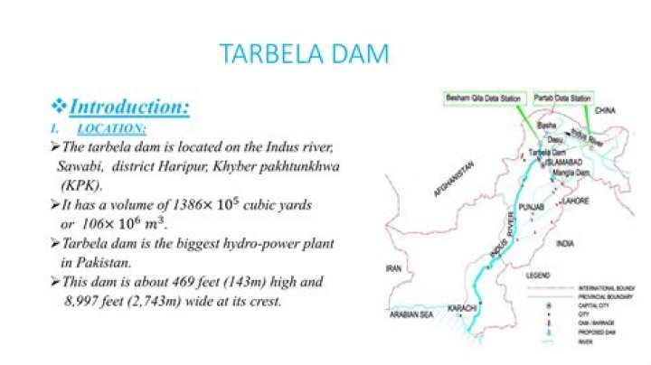 What is the depth of Tarbela dam?