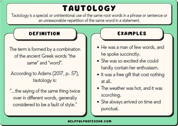 What is the meaning of tautological?