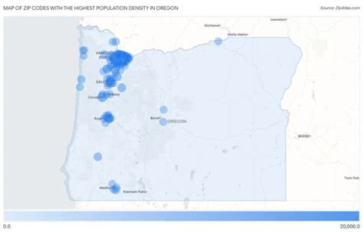 What is the population density of Oregon?