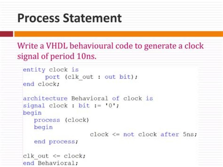 What is the process statement in VHDL?