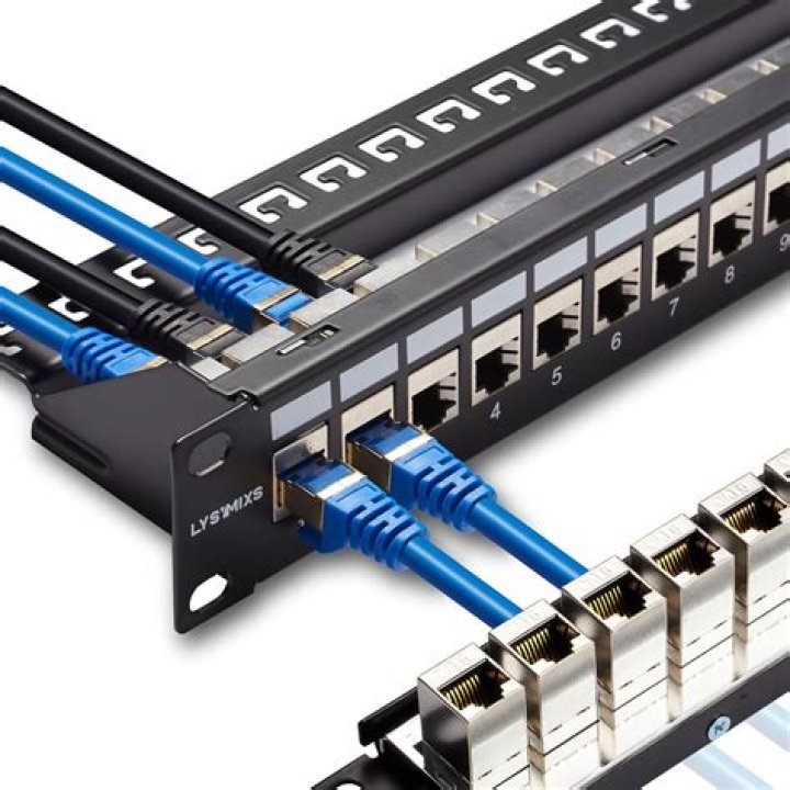 What is the type of cable connect to the patch panel back?