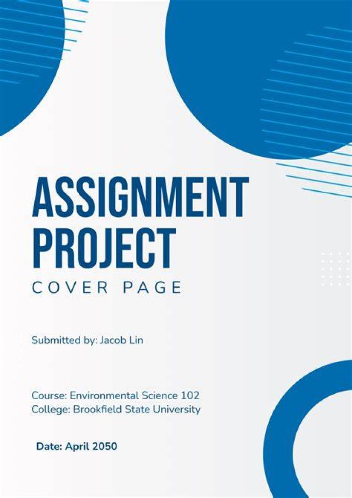 What should be on a cover page for a project?