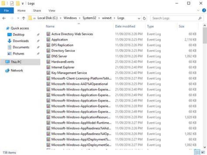 Where are Windows log files stored?
