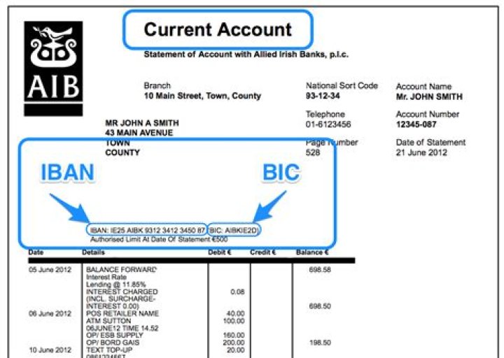 Where can I find my IBAN and BIC number RBS?