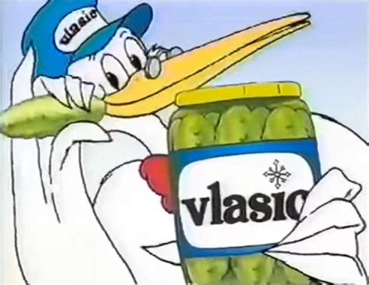 Why is Vlasic pickles mascot a stork?